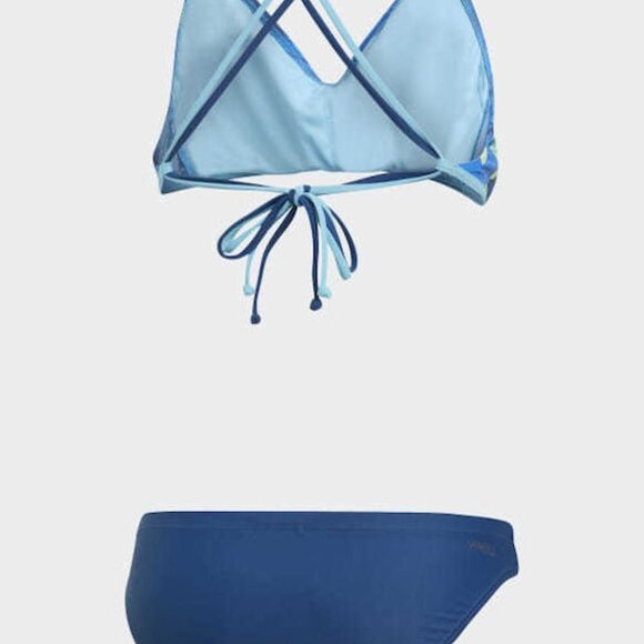 Adidas womens 42" Parley Beach Bikini 2-Piece Swimsuit Blue/Yellow DQ3174 - Picture 11 of 12
